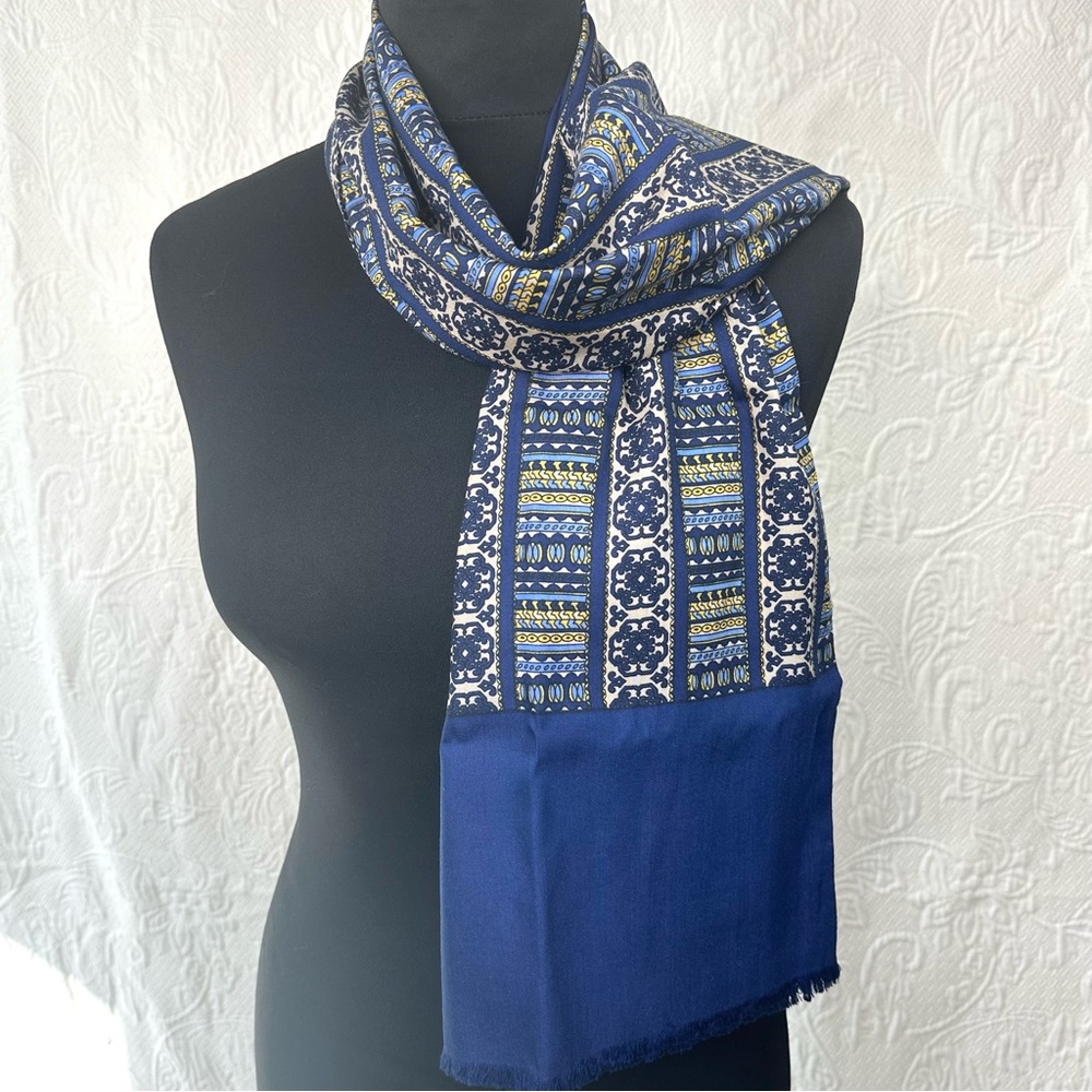 Lanvin Paris Oblong Fine Wool Print Scarf